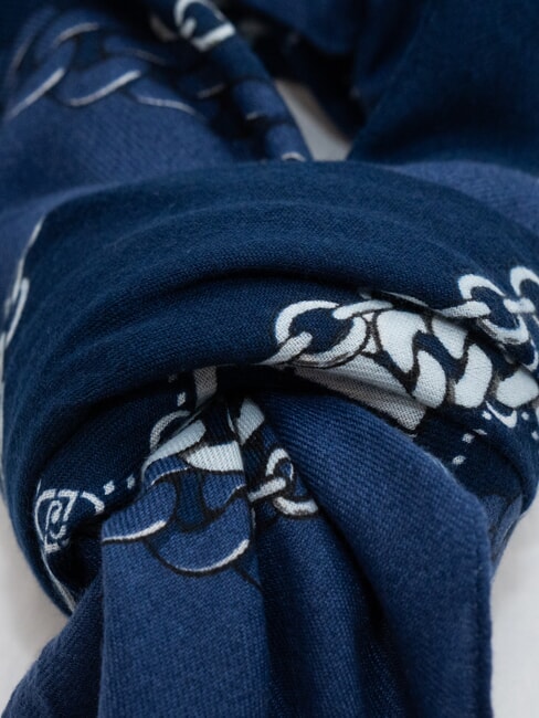 CHAIN Schal mit Allover-Print blauer Lapis - Schals