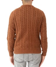 SUN68 VINTAGE Rundhalspullover mit Zopfmuster Kakao - Herrenpullover - 3
