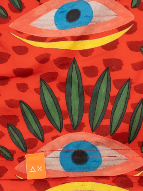 TRIBALE Herren Strandkost&uuml;m feuerrot/blau - Herrenbadehosen