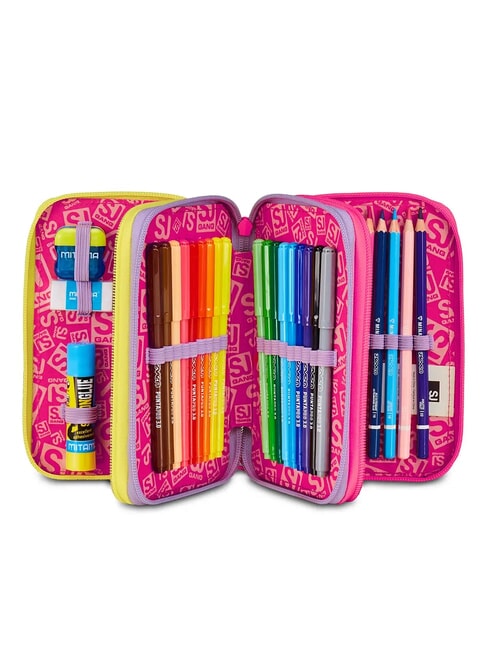 FABLE JOURNEY Federm&auml;ppchen mit 3 Rei&szlig;verschl&uuml;ssen und Schulset violett - Etuis und Zubeh&ouml;r