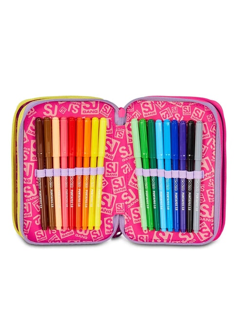 FABLE JOURNEY Federm&auml;ppchen mit 3 Rei&szlig;verschl&uuml;ssen und Schulset violett - Etuis und Zubeh&ouml;r