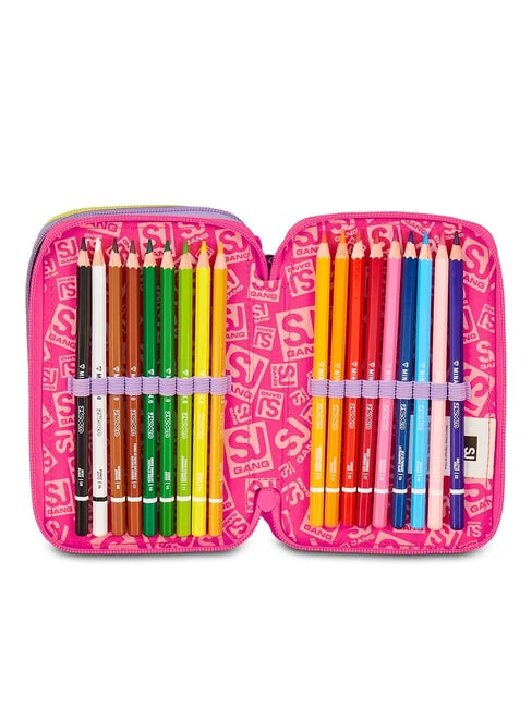 FABLE JOURNEY Federm&auml;ppchen mit 3 Rei&szlig;verschl&uuml;ssen und Schulset violett - Etuis und Zubeh&ouml;r