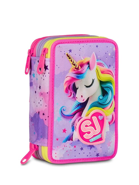 FABLE JOURNEY Federm&auml;ppchen mit 3 Rei&szlig;verschl&uuml;ssen und Schulset violett - Etuis und Zubeh&ouml;r