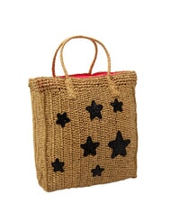 SUN68 RAFIA Strandtasche aus Raffiabast Sand/Alpenveilchen - Damentaschen - 2