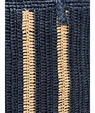 SUN68 RAFIA Strandtasche aus Raffiabast marineblau/cremewei&szlig; - Damentaschen - 3