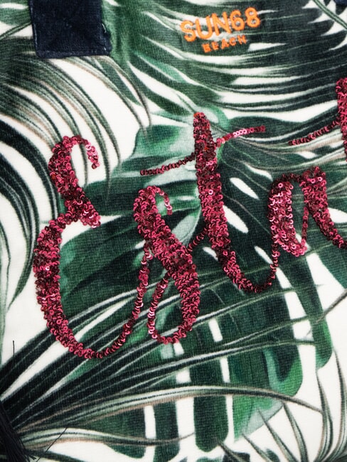 FANCY SPONGE ALLOVER Strandtasche aus Canvas mit Schulterriemen Englischgr&uuml;n/Cremewei&szlig; - Damentaschen