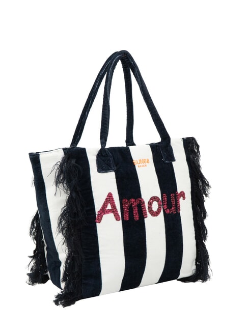 FANCY SPONGE ALLOVER Strandtasche aus Canvas mit Schulterriemen marineblau/cremewei&szlig; - Damentaschen