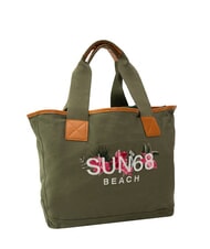 SUN68 LOGO BEACH Strandtasche aus Segeltuch Milit&auml;r - Damentaschen - 2
