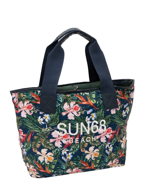 LOGO BEACH Strandtasche aus Segeltuch Marineblau/Fuchsia - Damentaschen