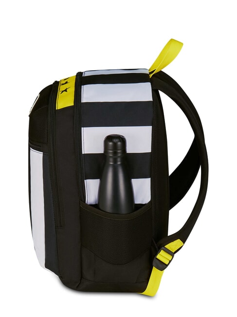 MAGIC GOAL Erweiterbarer Rucksack STREIFEN SCHWARZ / WEISS - Rucks&auml;cke f&uuml;r Schule &amp; Freizeit