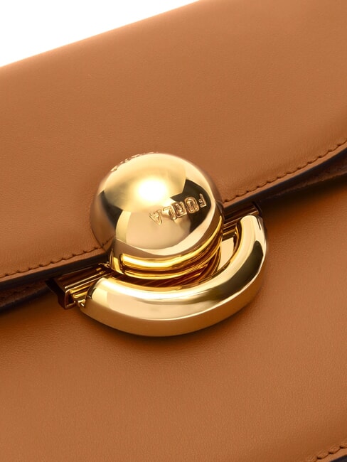 SFERA Mini-Umh&auml;ngetasche aus Leder Brandy - Damentaschen