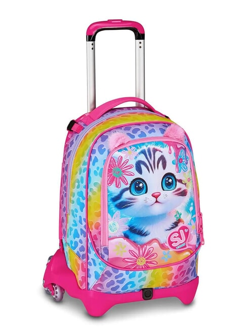 CAT&AIR Abnehmbarer 3-Rad-Trolley-Rucksack SCHWARZ GESTREIFTER WALD - Rucks&auml;cke mit Trolleyfunktion