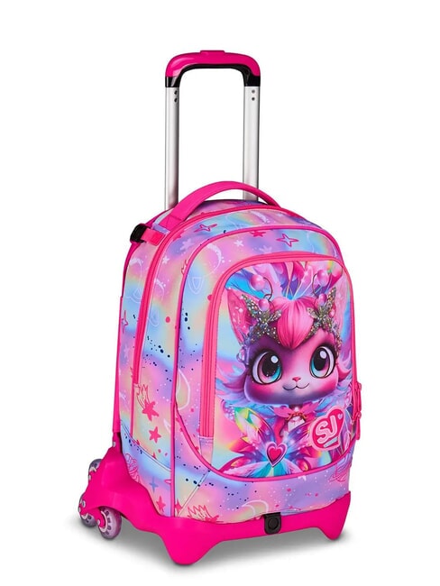 CAT LED Abnehmbarer 3-Rad-Trolley-Rucksack fuchsiafluo - Rucks&auml;cke mit Trolleyfunktion