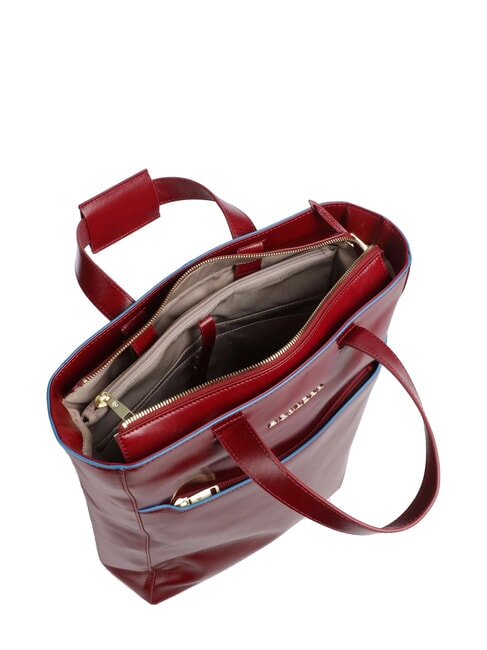 CAMPIONARIO - BLUE SQUARE Vertikale Aktentasche aus Leder, 14-Zoll-Laptop ROT - Arbeitstaschen