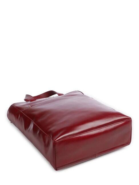 CAMPIONARIO - BLUE SQUARE Vertikale Aktentasche aus Leder, 14-Zoll-Laptop ROT - Arbeitstaschen