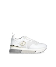 LIUJO MAXI WONDER 01 Sneakers aus Leder und Mesh Wei&szlig; - Damenschuhe - 3