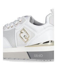 LIUJO MAXI WONDER 01 Sneakers aus Leder und Mesh Wei&szlig; - Damenschuhe - 6