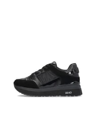 LIUJO MAXI WONDER 91 Plateau-Sneaker mit Lackledereins&auml;tzen Schwarz - Damenschuhe - 2