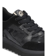 LIUJO MAXI WONDER 91 Plateau-Sneaker mit Lackledereins&auml;tzen Schwarz - Damenschuhe - 6