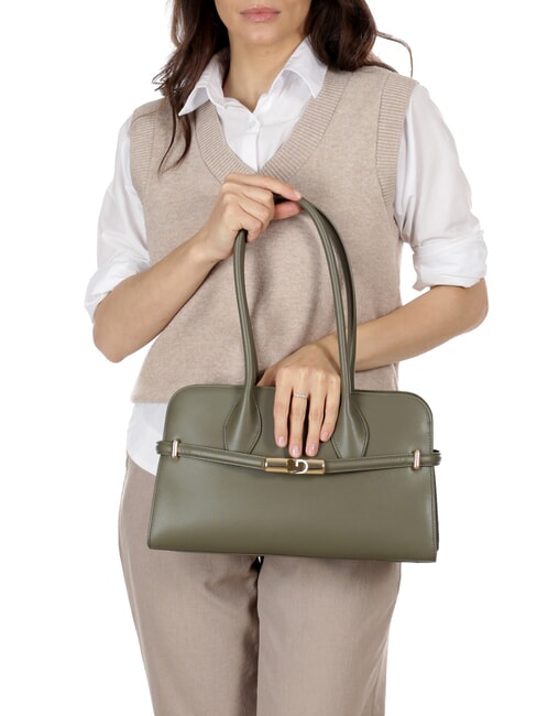 GOCCIA Kleine Umh&auml;ngetasche aus Leder Salbei - Damentaschen