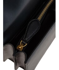 PINKO LOVE ONE CLASSIC Umh&auml;ngetasche aus Leder mit &Uuml;berschlag schwarz-antikgold - Damentaschen - 6