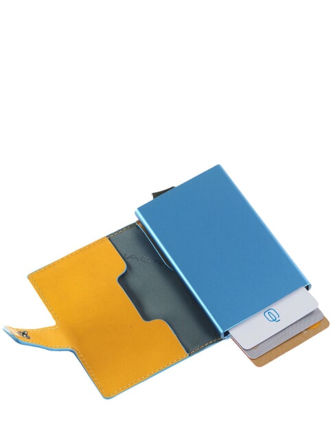 BLUE SQUARE Kreditkartenetui aus Leder und Metall Gelb - Brieftaschen Herren