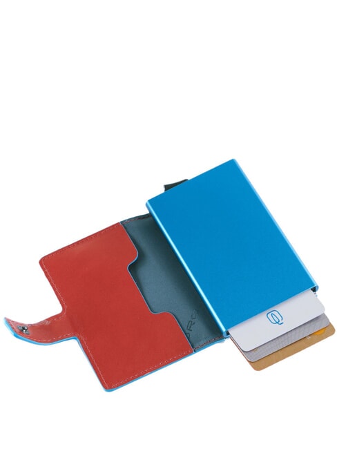 BLUE SQUARE Kreditkartenetui aus Leder und Metall Leder4 - Brieftaschen Herren