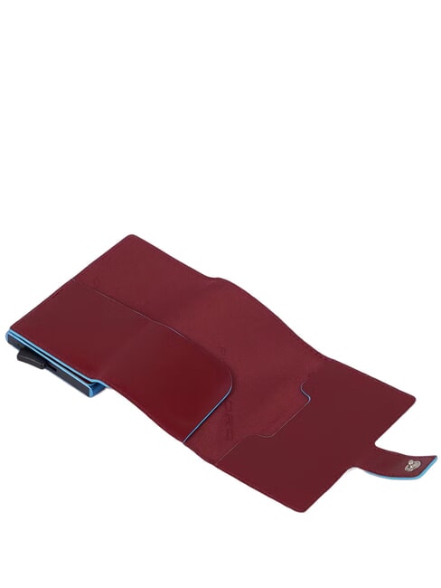 BLUE SQUARE Kreditkartenetui aus Leder und Metall ROT - Brieftaschen Herren