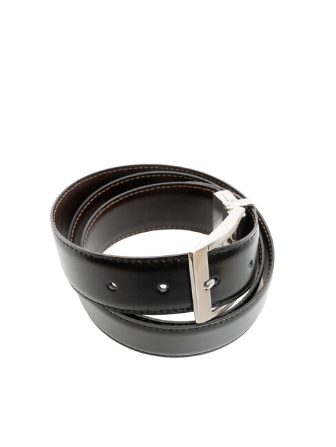 CASUAL Doppelseitiger Lederg&uuml;rtel glatt schwarz/glatt dunkelbraun - G&uuml;rtel