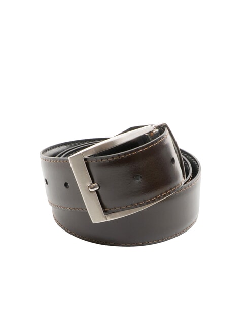 CASUAL Doppelseitiger Lederg&uuml;rtel glatt schwarz/glatt dunkelbraun - G&uuml;rtel
