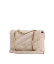 PINKO CLASSIC LOVE PUFF Tasche aus Nappaleder Beige-Rauchgrau-Antikgold - Damentaschen - 2