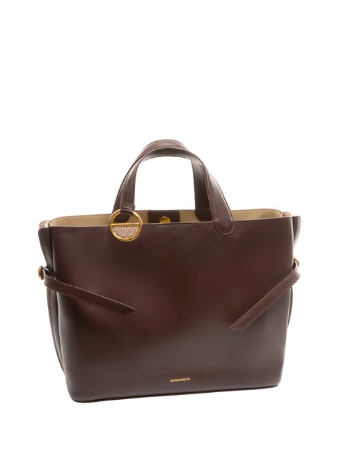 BRIDLE MEDIUM SHOPPER Mittelgro&szlig;e Handtasche aus Nappaleder Kastanie/Pilz - Damentaschen