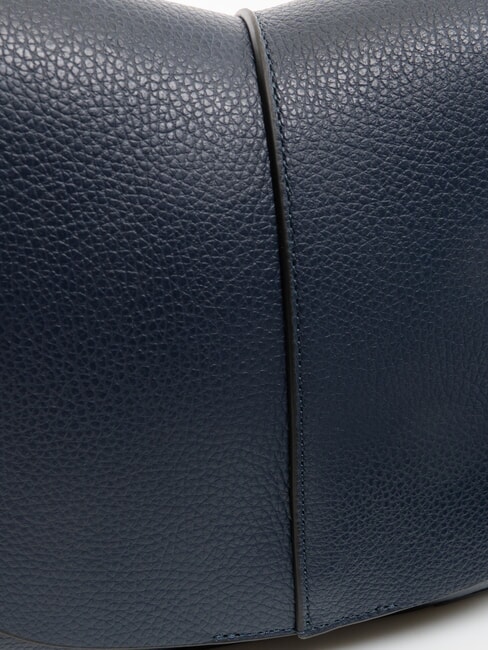 HELENA ROUND Ledertasche mit doppeltem Schultergurt NAVY BLAU - Damentaschen