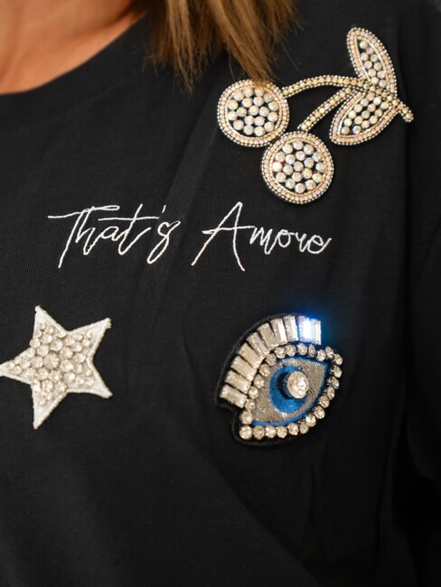 BOXY Baumwoll-T-Shirt Schwarz - T-Shirts und Tops f&uuml;r Damen