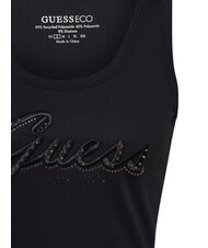 GUESS RAISSA LOGO Tanktop mit Strass-Logo jetbla - T-Shirts und Tops f&uuml;r Damen - 3