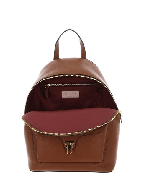 BEAT GENERATIO Rucksack aus geh&auml;mmertem Leder Cognac - Damentaschen