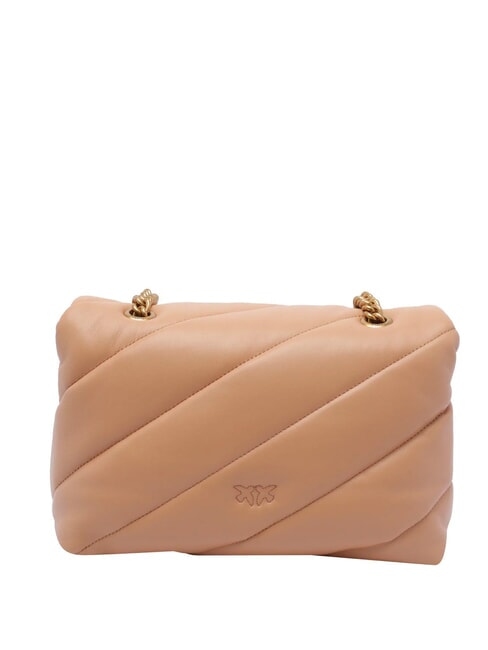 CLASSIC LOVE PUFF Tasche aus Nappaleder Rosa Toast-Antikgold - Damentaschen