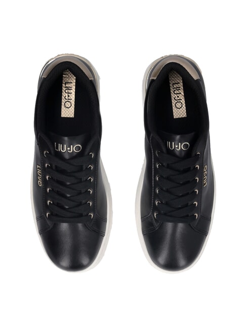 PRETTY 06 Plateau-Sneakers aus Leder schwarz/hellgold - Damenschuhe