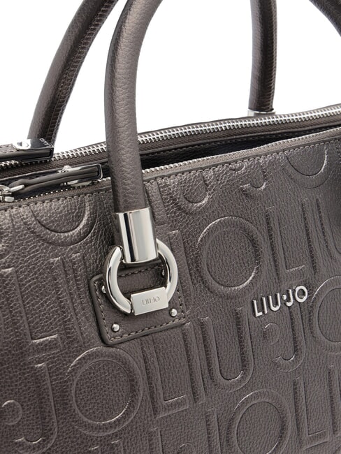 MANHATTAN Mittelgro&szlig;e Umh&auml;ngetasche mit Logo Anthrazit met. - Damentaschen