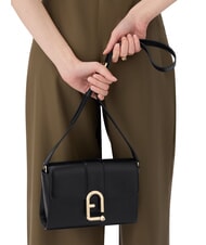 FURLA URBAN Kleine Umh&auml;ngetasche aus Leder Schwarz - Damentaschen - 6