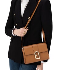 FURLA URBAN Kleine Umh&auml;ngetasche aus Leder Brandy - Damentaschen - 5