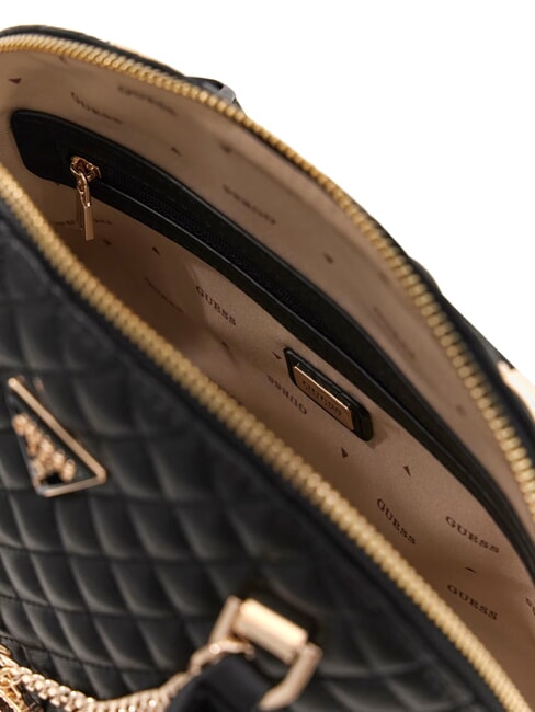 EVERLEE Gesteppte Kuppeltasche mit Anh&auml;ngern SCHWARZ - Damentaschen