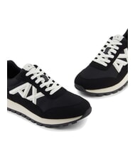 ARMANI EXCHANGE DROP MICROSUEDE Sneaker mit kontrastierendem Logo schwarz + cremewei&szlig; - Herrenschuhe - 4