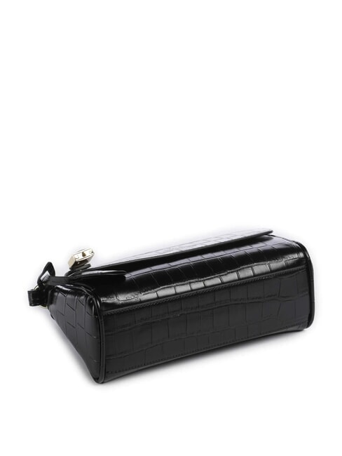 JANE CROCO Umh&auml;ngetasche mit Krokodil-Print Schwarz - Damentaschen