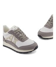 ARMANI EXCHANGE DROP MICROSUEDE Sneaker mit seitlichem Logo brauner Bass + cremefarben - Damenschuhe - 4