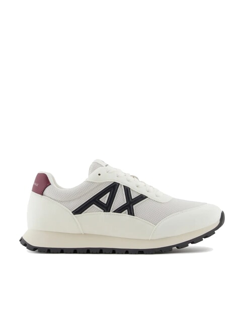 DROP MICROSUEDE Sneaker mit kontrastierendem Logo Off-White + Dunkelblau + Granatrot - Herrenschuhe