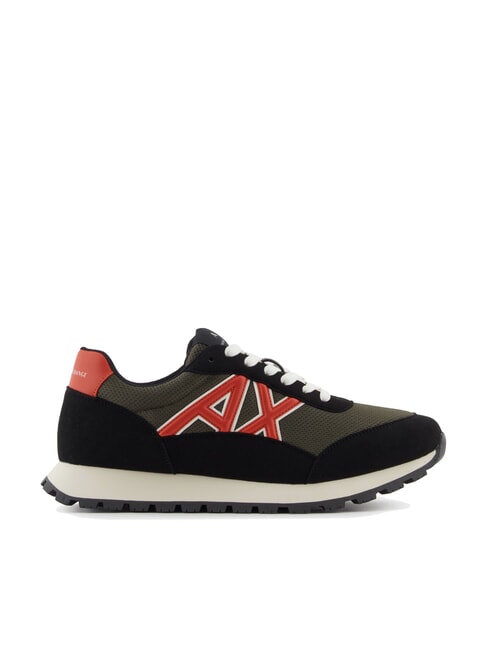 DROP MICROSUEDE Sneaker mit kontrastierendem Logo schwarz+oliv nacht+k&uuml;rbis - Herrenschuhe