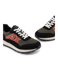 ARMANI EXCHANGE DROP MICROSUEDE Sneaker mit kontrastierendem Logo schwarz+oliv nacht+k&uuml;rbis - Herrenschuhe - 4