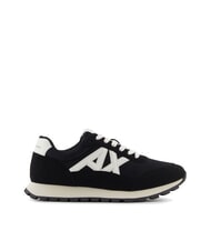 ARMANI EXCHANGE DROP MICROSUEDE Sneaker mit kontrastierendem Logo schwarz + cremewei&szlig; - Herrenschuhe - 2