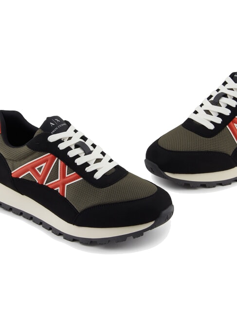 DROP MICROSUEDE Sneaker mit kontrastierendem Logo schwarz+oliv nacht+k&uuml;rbis - Herrenschuhe